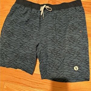 Vuori Dark Gray Patterned Kore Shorts